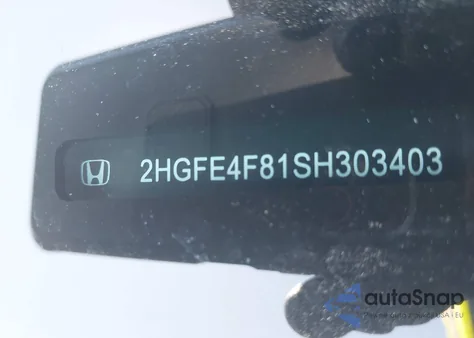 2025 Honda Civic Hybrid Sport/Sport Touring из США, поврежденный, VIN 2HGFE4F81SH303403